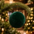 thumbnail image 3 of Large Velvet Christmas Ball Ornaments - Shatterproof Hanging Christmas Tree Decorations, for Xmas Holiday Party Wedding Home Decor (Green), 3 of 7