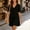 Black, variant on Midi Summer Dresses for Women Solid Color A-Line V-Neck Casual Dress Ruffle Puff Office Short Sleeve Tie Sundress S