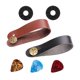 thumbnail image 3 of Correa para el cuello de guitarra con púas de guitarra, accesorios de cuero sintético para guitarra, correa para guitarra Correa Negra Marrón, 3 of 9