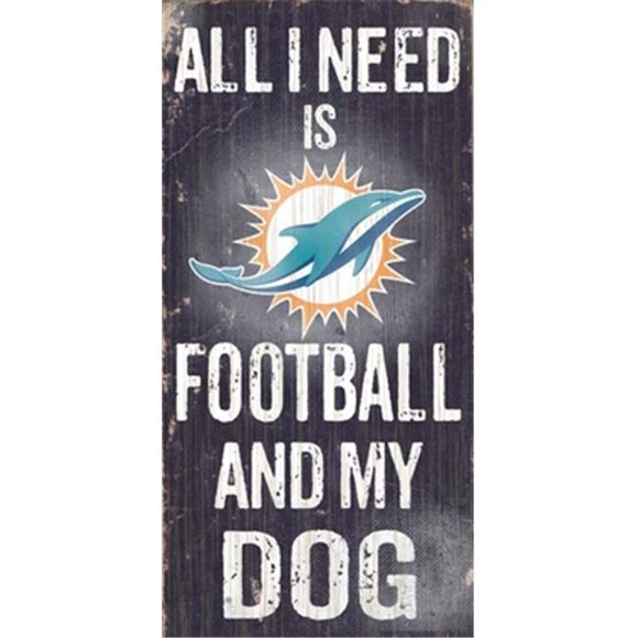 Fan Creations N0640 Panneau « Miami Dolphins Football And My Dog »