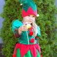 thumbnail image 5 of MEZZALL Child For Girls Green Fairy Dress With Tutu Skirt Santa's Little Helper Outfit Long Sleeve O-Neck Festival Sundress Breathable, 5 of 5