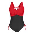 thumbnail image 5 of asddcavvf Bikini Ensembles pour Femmes Maillot de Bain Rétro Plissé avec Coussin de Poitrine, 5 of 5