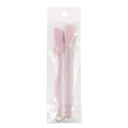 

2PCS Silicone BBQ Grill Baking Spatula Spoon Lightweight Durable Flexible Kitchen Tool for BBQ Cutting Roast Meat Pink 2-piece Set