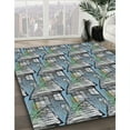 thumbnail image 2 of Ahgly Company Indoor Round Patterned Light Steel Blue Novelty Area Rugs, 6' Round, 2 of 6