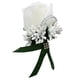 thumbnail image 4 of Ramo de rosas de seda artificial / Boutonnieres, flores de boda hechas a mano, Blanco y verde oscuro, 4 of 9