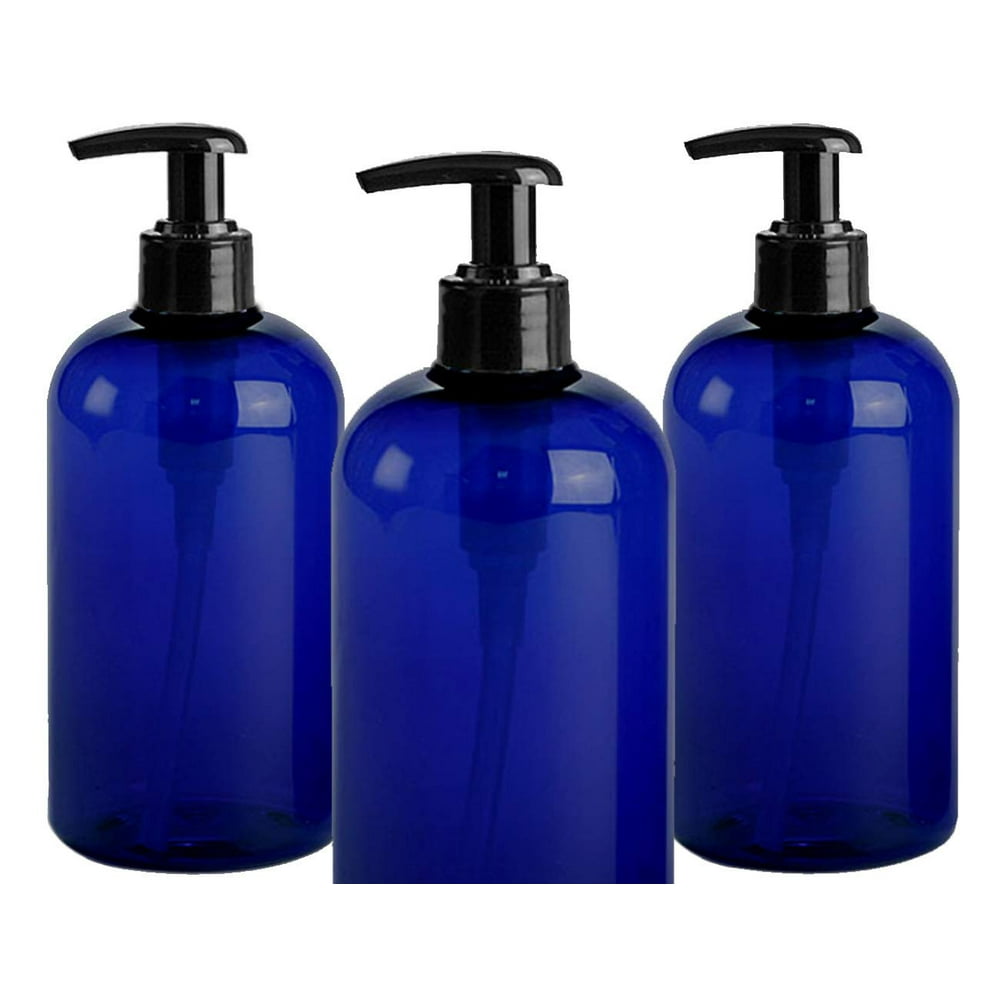 8 oz Empty Plastic Pump Bottles Dispenser for Shampoo Soap Lotion, Blue