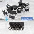 thumbnail image 5 of 6PCS Folding Sector-shaped Conference Table with Wheels dia 70.9in Black, Foldable Mobile Training Tables for Office Classroom (HSSX ), 5 of 7