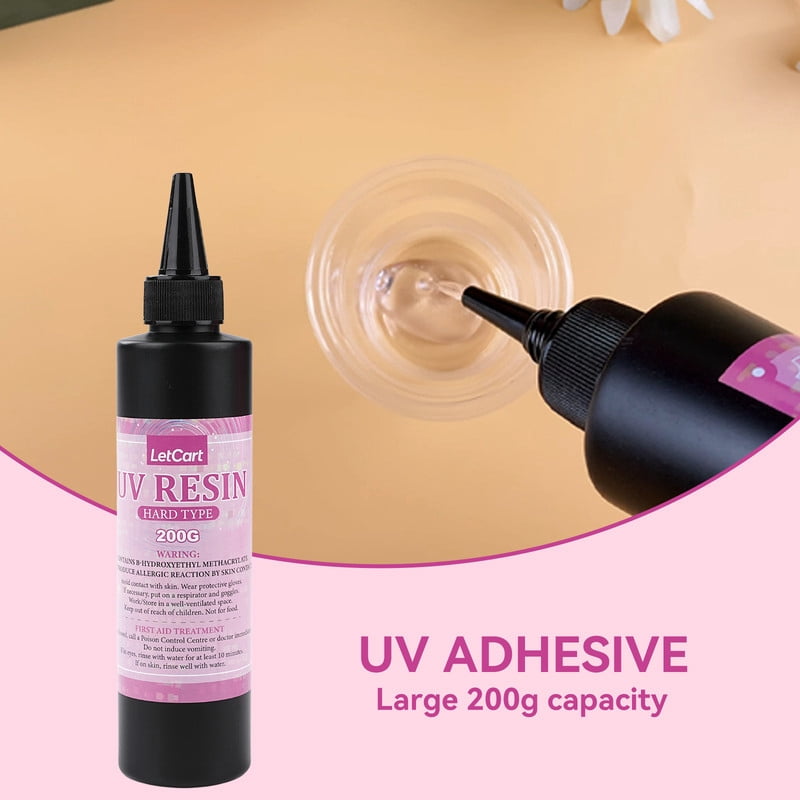UV Resin Jewelry Making Kit 200g Crystal Clear Resin with Light and Molds for Keychain Earrings