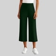 thumbnail image 2 of QATAINLAV Wide Leg Cropped Yoga Pants for Women High Waisted Casual 3/4 Length Workout Pants Summer Loungewear Army Green S, 2 of 7