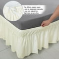 thumbnail image 4 of PiccoCasa 1Pcs Polyester Brushed Bed Skirt Elastic Dust Ruffles 16 Inch Drop Full Beige, 4 of 8
