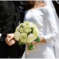 thumbnail image 3 of 2pcs Artificial Flowers Roses (1-green With White, 2 Bouquet), 3 of 4