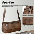 thumbnail image 5 of Men's Adjustable Strap Business Casual PU Leather Bag - 3-in-1 Briefcase Handbag Crossbody Messenger, Large Capacity Multi-Pocket for Umbrella Wallet Work Travel, 5 of 11