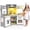 Gray, variant on Wooden Kids Pretend Play Corner Kitchen Set Cooking Playset Toddler Toy Gift with Sounds & Lights(Pink)