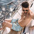 thumbnail image 2 of luoweisi Men's Beach Shorts Quick Dry Swim Trunks with Mesh Lining Seagull M, 2 of 5