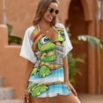 thumbnail image 3 of Turtle Reading Newspaper Cover Ups Dresses Women Summer Dress Vintage, 3 of 6