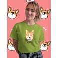 thumbnail image 2 of Stay Cute Happy Corgi T-Shirt Women -Image by Shutterstock, Female x-Large, 2 of 4