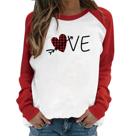 

AXXD Womens Tops Round-Neck Summer Scrub Tops Women Boyfriend Girlfriend Comfortable Long Sleeve Solid Sweatshirt For Men