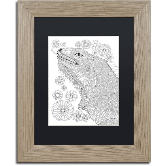 Trademark Fine Art "Animals 20" Canvas Art by Hello Angel, Black Matte, Birch Frame