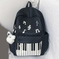 thumbnail image 6 of Music Themed School Backpack, School Backpack Set with Shoulder Bag, Water Resistant Daypack for College Outdoor, Black, 6 of 10