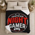 thumbnail image 5 of Certified Night Gamer Emblem, Festive Holiday Scene, Warm Flannel Blanket for Living Room and Reading Nook with Detailed Artwork, Art Lovers Christmas Gift, Festive Home Decor, 5 of 9