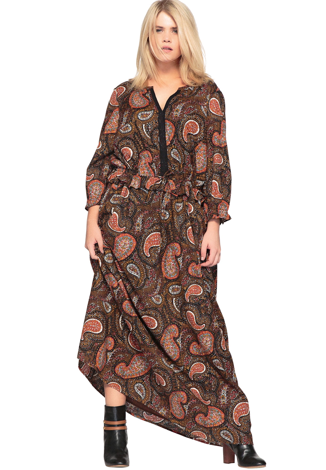 plus size paisley maxi dress