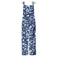 thumbnail image 5 of Hyknon Jumpsuits for Women Casual Loose Plus Size Floral Printed High Waist Rompers Spring Summer Fashion Sleeveless Adjustable Strap Wide Leg Pants with Pockets, 5 of 5