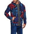 thumbnail image 2 of Uemuo Red White Blue Fireworks for Men's Fashion Full-zip Hoodies & Sweatshirts with Kangaroo Pocket, Zip-up Hooded Sweatshirt, Moisture Wicking & Breathable-X-Large, 2 of 5