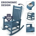 JUSTLET Outdoor Slat Rocking Chair, HDPE Plastic Porch Rocker, Blue ...