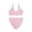 Pink, variant on GobdXE Girls 2 Piece Bikini Swim Set Textured Crinkle Fabric Vertical Stripe Halter Wrap V Neck Swimsuit Kids Summer Beach Swimwear Size:13-14 Years