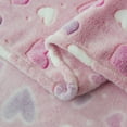 thumbnail image 3 of Your Zone Velvet Plush Glow in the Dark Throw, 100% Polyester, 50 x 60 inch, Hearts, Machine Washable, 3 of 5
