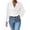 White, variant on Womens Blouses - Ladies Elegant Long Sleeve V Neck Drape Ruched Front Loose Chiffon Dressy Shirts Work Office Tops