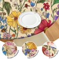 thumbnail image 4 of Pioneer Flower Floral Print Pattern Round Fitted Tablecloth with Elastic Edge,Dining Table Cover Waterproof,Outdoor Round Tablecloth for Camping,Dining,Indoor and Outdoor, 4 of 7