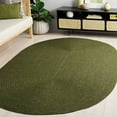 thumbnail image 2 of SAFAVIEH Braided Rishika Solid Machine Washable Reversible Area Rug, Green, 10' x 14' Oval, 2 of 12