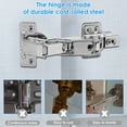 thumbnail image 3 of 4Pcs 180 Degree Cabinet Hinges Concealed Hydraulic Adjustable Mounting Hinges Soft Close Cabinet Hinges Cold RolledSteel, 3 of 5