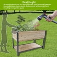 thumbnail image 6 of 45" Iron-Wood Raised Garden Bed with Storage Shelf, Natural Wood, 6 of 12