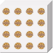 128Pcs Biscuit Circle Decals Cookies Planner Stickers Waterproof Vinyl Decals for Packaging Cookie Bags Phone Water Bottle Laptop Scrapbook Refrigerator Marking Dot Tags 0.98In