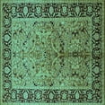 thumbnail image 1 of Ahgly Company Indoor Square Oriental Turquoise Blue Industrial Area Rugs, 4' Square, 1 of 4