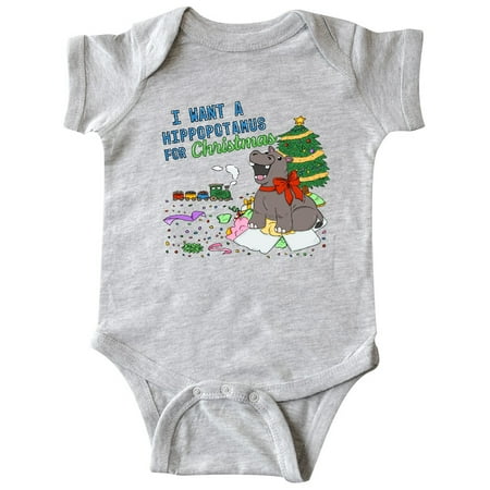 

Inktastic I Want a Hippopotamus For Christmas Gift Baby Boy or Baby Girl Bodysuit