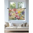 thumbnail image 4 of Sheer Curtains 45 Inch Length, Spring Floral Semi Sheer Curtains Light Filtering Window Treatment, Farmhouse Elegant Flowers Vintage Art Privacy Voile Drapes for Living Room Bedroom 52x45 Inch, 4 of 7