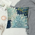thumbnail image 2 of Creowell Light Blue and Olive Green Dahlia Abstract Pinnate Floral Cottagecore Reversible Throw Pillow Covers Decorate Home Living Room Girls Room,Spring Summer Cottagecore Pillowcase 20x20in, 2 of 5