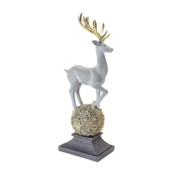 Melrose 18" Winter Deer on Orb Tabletop Christmas Figurine