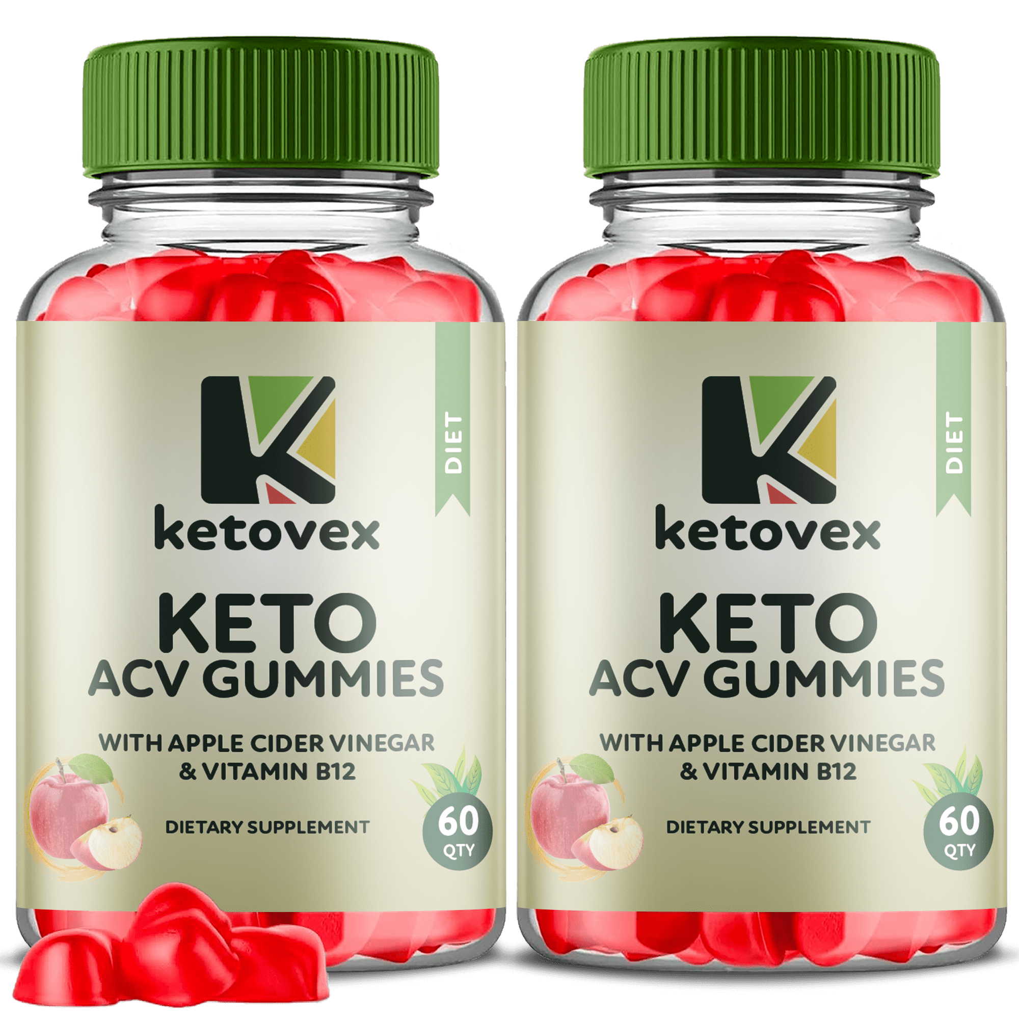 (2 Pack) Ketovex Keto ACV Gummies - Apple Cider Vinegar Supplement for Weight Loss - Energy & Focus Boosting Dietary Supplements for Weight Management & Metabolism - Fat Burn - 120 Gummies