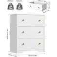 thumbnail image 3 of Nicehill 3 Drawer Dresser for Bedroom, White Nightstand with Fabric Drawers, Small Dresser Chest of Drawers for Living Room Hallway, Entryway, Closets (White), 3 of 7