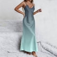 thumbnail image 6 of SCSAlgin Women's Summer Casual Gradient Printed Nightdress Sleeveless V-neck Split Strap Sleeping Dress, 6 of 7