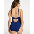 thumbnail image 5 of Time and Tru Women's and Women's Plus Size Crinkle Plunge Tie Front One Piece Swimsuit, Sizes XS-3X, 5 of 5