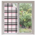 thumbnail image 2 of Pink Black Plaid Window Privacy Film, Farmhouse Pink Black Checkered Static Cling UV Sun Blocking Tint Film Heat Control Windows Films for Bedroom Bathroom, Window Stickers 35.4"x78.7", 2 of 8