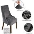 thumbnail image 2 of BOGUANG Housse de Chaise à Dossier Ailé en Velours, Housses de Chaise Extensibles, Housse de Fauteuil Réutilisable Lavable en Spandex Doux Incliné (Gris Foncé, Ensemble de 2), 2 of 7