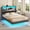 Black, variant on SereneLounge Floating Bed Frame Twin Size with Headboard and Storage, Upholstered Platform Bed Frame with Charging Station and LED Lights, Black