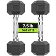 thumbnail image 1 of Mancuerna HANDBODE Handbode, con revestimiento hexagonal de goma, 7.5 libras, para entrenamiento de, 1 of 9