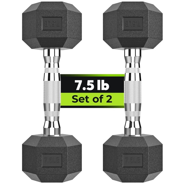 Mancuerna HANDBODE Handbode, con revestimiento hexagonal de goma, 7.5 libras, para entrenamiento de